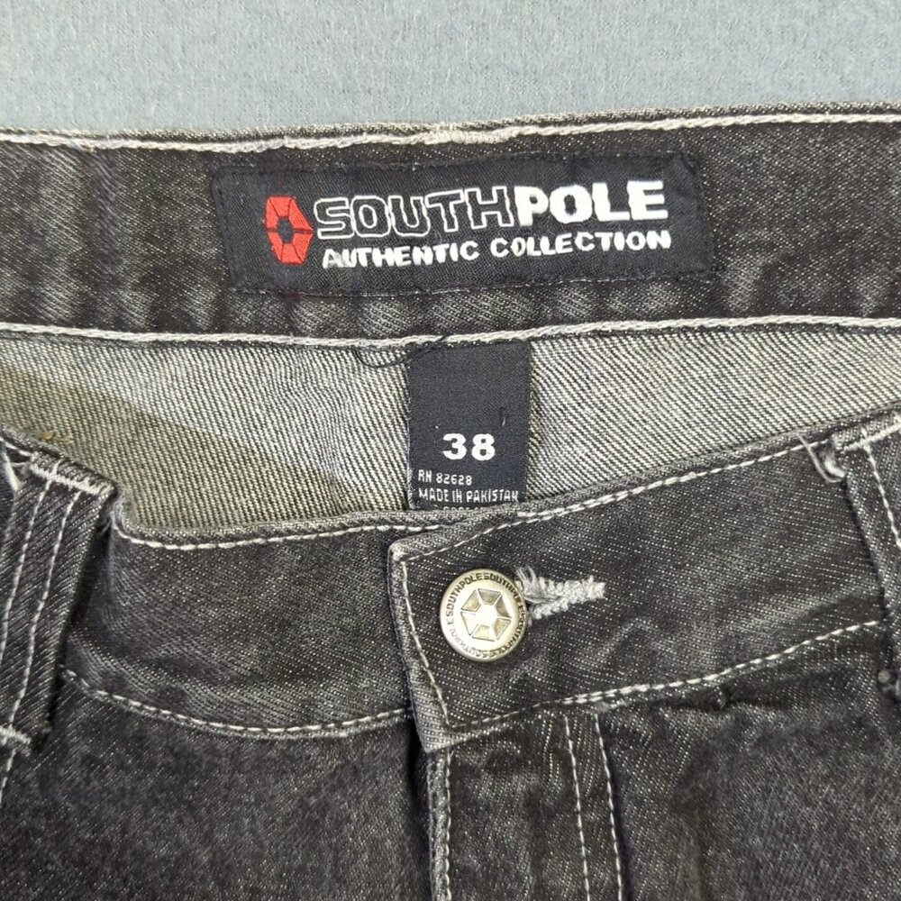 Southpole Jeans Men's 38 Fits 37x31 Black Baggy Denim Authentic Collection Y2K - Picture 13 of 15